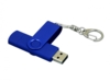 USB 2.0- флешка на 16 Гб с поворотным механизмом и дополнительным разъемом Micro USB (синий) 16Gb (Изображение 3)