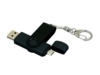 USB 2.0- флешка на 16 Гб с поворотным механизмом и дополнительным разъемом Micro USB (черный) 16Gb (Изображение 2)