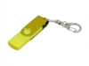 USB 2.0- флешка на 32 Гб с поворотным механизмом и дополнительным разъемом Micro USB (желтый/желтый) 32Gb (Изображение 1)