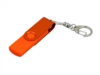 USB 2.0- флешка на 32 Гб с поворотным механизмом и дополнительным разъемом Micro USB (оранжевый) 32Gb (Изображение 1)