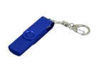 USB 2.0- флешка на 32 Гб с поворотным механизмом и дополнительным разъемом Micro USB (синий) 32Gb