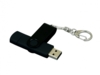 USB 2.0- флешка на 32 Гб с поворотным механизмом и дополнительным разъемом Micro USB (черный) 32Gb (Изображение 3)