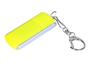 USB 2.0- флешка промо на 16 Гб с прямоугольной формы с выдвижным механизмом (серебристый/желтый) 16Gb