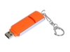USB 2.0- флешка промо на 16 Гб с прямоугольной формы с выдвижным механизмом (оранжевый/серебристый) 16Gb (Изображение 2)