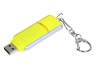 USB 2.0- флешка промо на 32 Гб с прямоугольной формы с выдвижным механизмом (серебристый/желтый) 32Gb (Изображение 2)