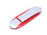 USB 2.0- флешка промо на 32 Гб овальной формы (красный/серебристый) 32Gb