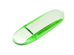USB 2.0- флешка промо на 16 Гб овальной формы (зеленый/серебристый) 16Gb