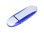 USB 2.0- флешка промо на 16 Гб овальной формы (синий/серебристый) 16Gb