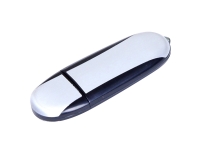USB 2.0- флешка промо на 16 Гб овальной формы (черный/серебристый) 16Gb