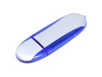 USB 2.0- флешка промо на 64 Гб овальной формы (синий/серебристый) 64Gb