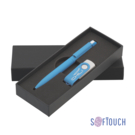 Набор ручка + флеш-карта 16 Гб в футляре, покрытие soft touch (голубой)