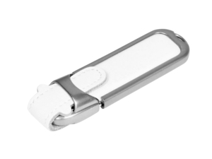 USB 2.0- флешка на 16 Гб с массивным классическим корпусом (серебристый/белый) 16Gb
