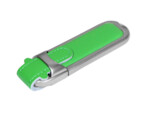 USB 2.0- флешка на 8 Гб с массивным классическим корпусом (зеленый/серебристый) 8Gb