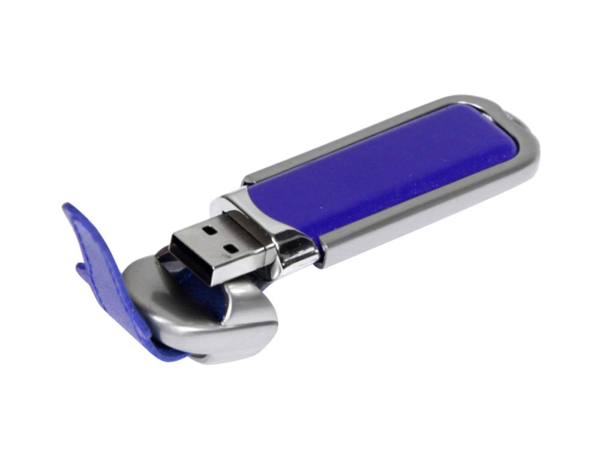USB 2.0- флешка на 8 Гб с массивным классическим корпусом (синий/серебристый) 8Gb