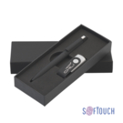 Набор ручка + флеш-карта 16 Гб в футляре, покрытие soft touch (черный)