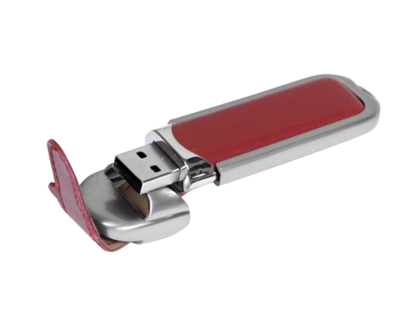 USB 2.0- флешка на 64 Гб с массивным классическим корпусом (коричневый/серебристый) 64Gb