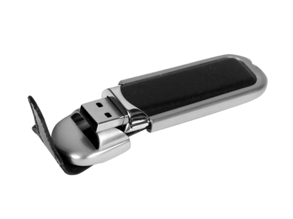 USB 2.0- флешка на 64 Гб с массивным классическим корпусом (черный/серебристый) 64Gb