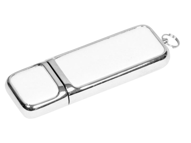 USB 2.0- флешка на 8 Гб компактной формы (серебристый/белый) 8Gb (Изображение 1)