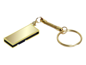 USB 2.0- флешка на 8 Гб с поворотным механизмом и зеркальным покрытием (золотистый) 8Gb