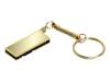 USB 2.0- флешка на 32 Гб с поворотным механизмом и зеркальным покрытием (золотистый) 32Gb (Изображение 1)
