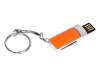 USB 2.0- флешка на 16 Гб с выдвижным механизмом и мини чипом (оранжевый/серебристый) 16Gb (Изображение 2)