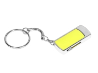 USB 2.0- флешка на 64 Гб с выдвижным механизмом и мини чипом (серебристый/желтый) 64Gb
