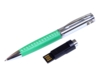 USB 2.0- флешка на 64 Гб в виде ручки с мини чипом (зеленый/серебристый) 64Gb (Изображение 2)
