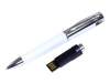 USB 2.0- флешка на 64 Гб в виде ручки с мини чипом (серебристый/белый) 64Gb (Изображение 2)