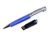 USB 2.0- флешка на 32 Гб в виде ручки с мини чипом (синий/серебристый) 32Gb (Изображение 2)