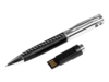 USB 2.0- флешка на 16 Гб в виде ручки с мини чипом (черный/серебристый) 16Gb (Изображение 2)