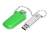USB 2.0- флешка на 16 Гб в массивном корпусе с кожаным чехлом (зеленый/серебристый) 16Gb (Изображение 2)