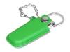 USB 2.0- флешка на 16 Гб в массивном корпусе с кожаным чехлом (зеленый/серебристый) 16Gb (Изображение 1)