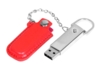 USB 2.0- флешка на 16 Гб в массивном корпусе с кожаным чехлом (красный/серебристый) 16Gb (Изображение 2)