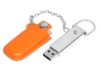 USB 2.0- флешка на 16 Гб в массивном корпусе с кожаным чехлом (оранжевый/серебристый) 16Gb (Изображение 2)