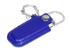 USB 2.0- флешка на 16 Гб в массивном корпусе с кожаным чехлом (синий/серебристый) 16Gb (Изображение 1)