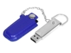 USB 2.0- флешка на 16 Гб в массивном корпусе с кожаным чехлом (синий/серебристый) 16Gb (Изображение 2)