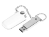 USB 2.0- флешка на 16 Гб в массивном корпусе с кожаным чехлом (серебристый/белый) 16Gb (Изображение 2)