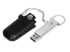 USB 2.0- флешка на 64 Гб в массивном корпусе с кожаным чехлом (черный/серебристый) 64Gb (Изображение 2)