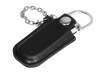 USB 2.0- флешка на 32 Гб в массивном корпусе с кожаным чехлом (черный/серебристый) 32Gb (Изображение 1)