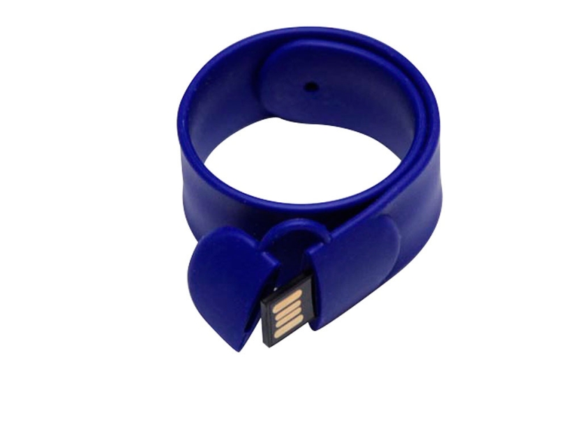 USB 2.0- флешка на 8 Гб в виде браслета (синий) 8Gb (Изображение 2)