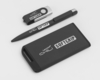 Набор ручка + флеш-карта 16Гб + зарядное устройство 4000 mAh в футляре, softgrip (черный) (Изображение 2)