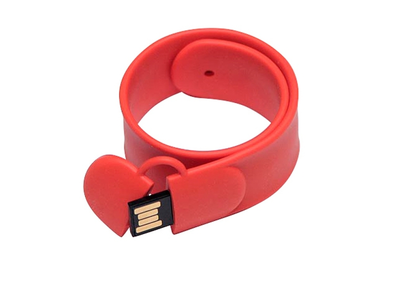 USB 2.0- флешка на 32 Гб в виде браслета (оранжевый) 32Gb (Изображение 2)