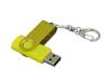 USB 2.0- флешка промо на 16 Гб с поворотным механизмом и однотонным металлическим клипом (желтый/желтый) 16Gb (Изображение 3)