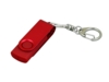 USB 2.0- флешка промо на 16 Гб с поворотным механизмом и однотонным металлическим клипом (красный) 16Gb (Изображение 1)
