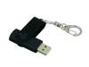 USB 2.0- флешка промо на 4 Гб с поворотным механизмом и однотонным металлическим клипом (черный) 4Gb (Изображение 3)