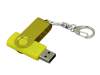 USB 2.0- флешка промо на 64 Гб с поворотным механизмом и однотонным металлическим клипом (желтый/желтый) 64Gb (Изображение 3)