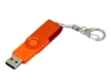 USB 2.0- флешка промо на 64 Гб с поворотным механизмом и однотонным металлическим клипом (оранжевый) 64Gb (Изображение 2)