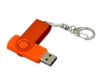 USB 2.0- флешка промо на 64 Гб с поворотным механизмом и однотонным металлическим клипом (оранжевый) 64Gb (Изображение 3)