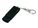 USB 2.0- флешка промо на 64 Гб с поворотным механизмом и однотонным металлическим клипом (черный) 64Gb