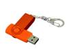 USB 2.0- флешка промо на 32 Гб с поворотным механизмом и однотонным металлическим клипом (оранжевый) 32Gb (Изображение 3)
